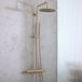 Hudson Reed Colonne de douche thermostatique moderne avec pomme de douche ronde et douchette - Beige (Sand)