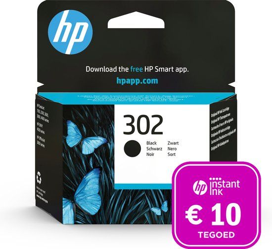 HP 302 Zwart Inktcartridge - Origineel - F6U66AE