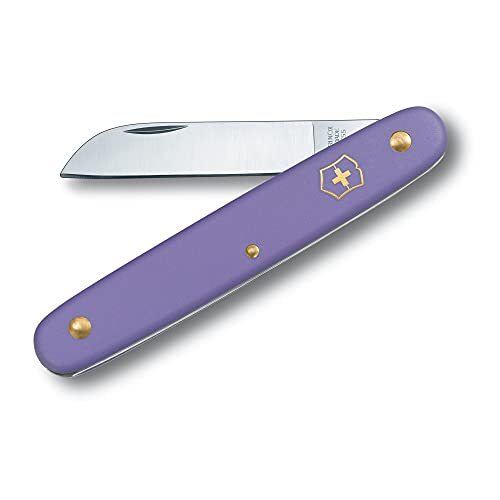 Victorinox Bloemmes voor snijwerkzaamheden in de tuin (roestvast recht lemmet, universeel mes, roestvrij staal, nylon handvat) violet B1