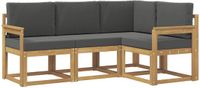 vidaXL Hoek loungeset 4 zitplaatsen Wit en antracietkleurig