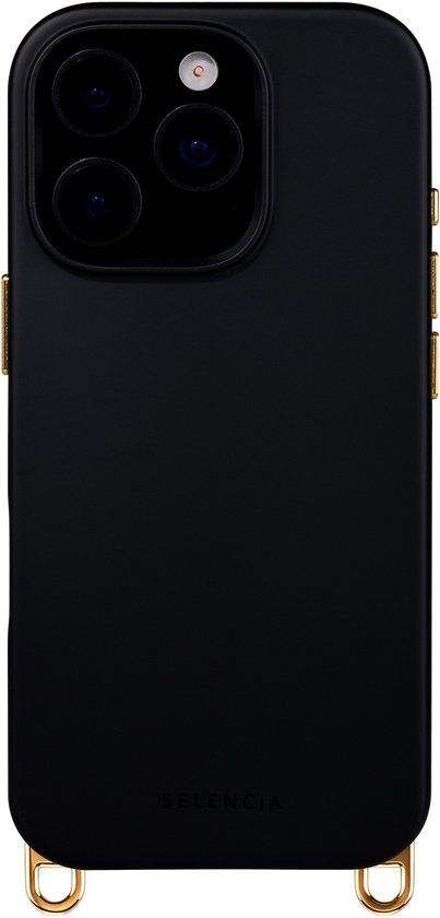 Selencia Rivièra MagSafe Backcover met afneembare haakjes voor de Apple iPhone 16 Pro Max - Velvet Black