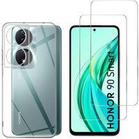 Phonillico® Case voor Honor 90 Smart 5G en 2 gehard glas screenprotector