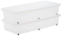 IRIS Clearbox Opbergbox - onder-het-bed - 35L - Kunststof - Met Wielen - Set van 2