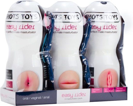 Shots Toys Easy Rider 3 Pack - Rood - Basis masturbator