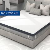 CozySense Topper 140x200 cm Traagschuim met Verkoelende Gel - Medium Hardheid - 8 cm - Wasbare Hoes
