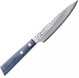 Yaxell BLUE BREEZE Universeelmes – 12 cm – MOVAX Staal – Gehamerde Afwerking – Blauw Pakkahout