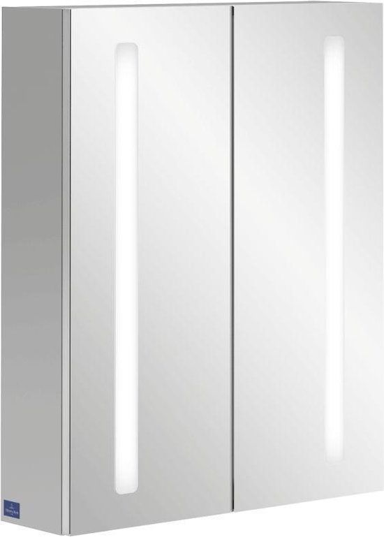 Villeroy & Boch My View 14+ Spiegelkast met LED Verlichting - 60x75x17.3cm - Aluminium