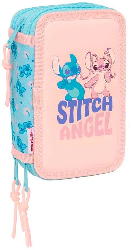 Safta Stitch Ohana Triple Etui Roze