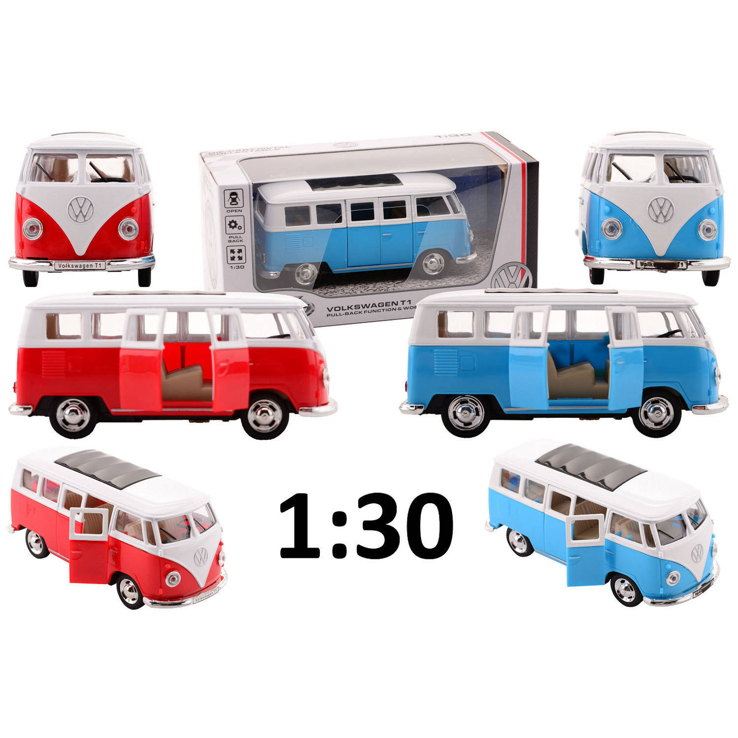 Dobeno john toy volkswagen t1 bus 1:30 14x5,5cm