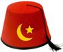 Merkloos Carnaval verkleed hoedje - Fez - rood - Marokkaans - Turks - Arabisch - volwassenen - 1001 nacht thema