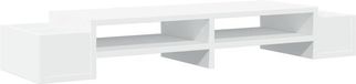 vidaXL - Monitorstandaard - met opbergruimte - 100x27x15 cm - bewerkt hout - wit