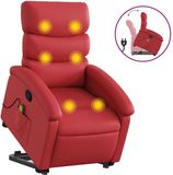 vidaXL - Sta-op-massagestoel - verstelbaar - kunstleer - rood