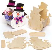 Baker Ross Sets houten mandjes met sneeuwpop (4 stuks per verpakking)