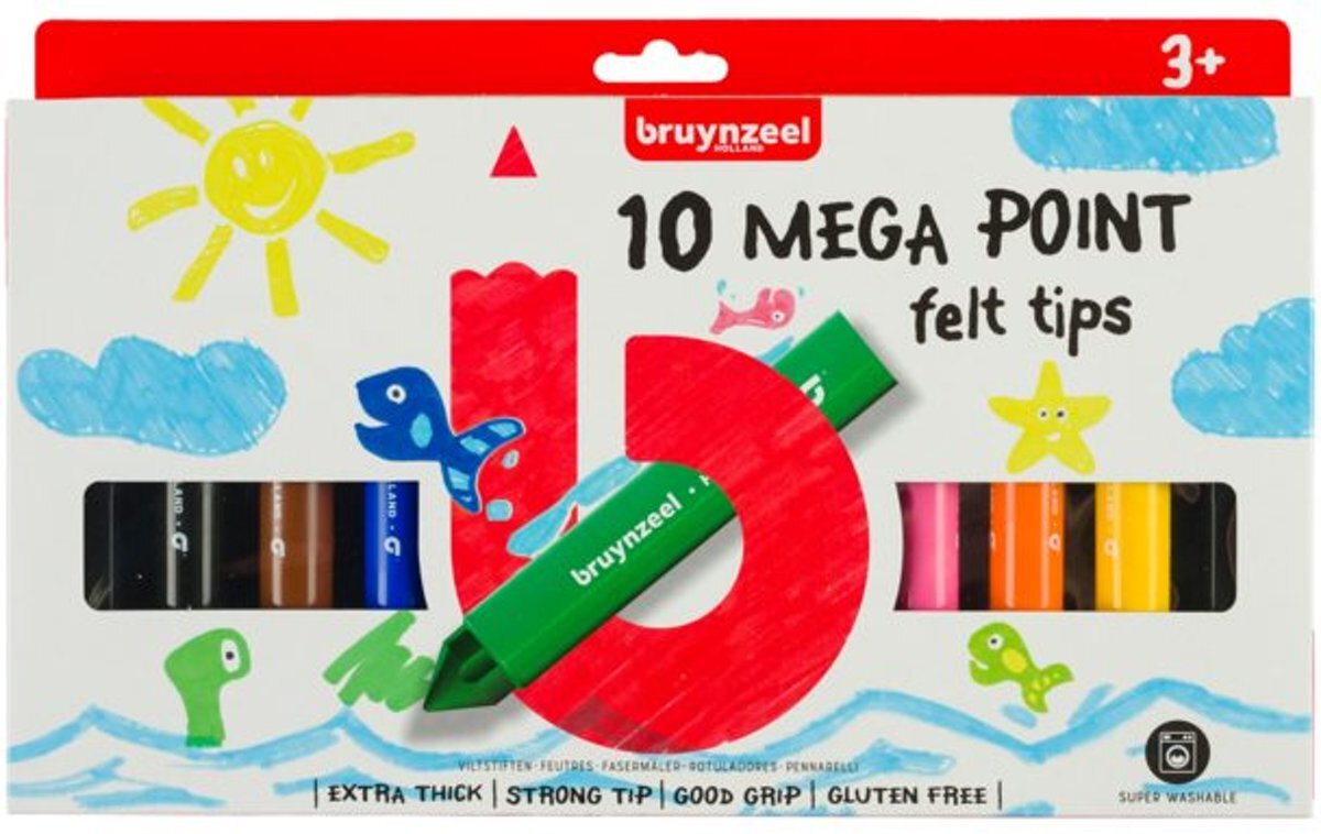 Bruynzeel Kids 10 mega viltstiften