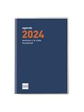 Finocam Kalender 2024 plat cocktail weekoverzicht horizontaal januari 2024 - december 2024 (12 maanden) blauw (Spaans)
