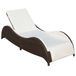 VidaXL Lounge Stoel Gecapitonneerde Zitting Polyrattan Staal Crème Wit