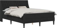 vidaXL Bedframe met matras, zwart, 140 x 200 cm, fluweel