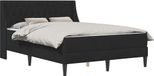 vidaXL Bedframe met matras, zwart, 140 x 200 cm, fluweel