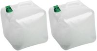 EDA Water jerrycan container - 15 liter - opvouwbaar - Transparant