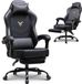 GTPLAYER Gamingstoel Ergonomisch Met Voetensteun en Hoofd Lendenkussen Zwart