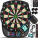 RE:SPORT® Jeu de fléchettes électronique professionnel avec 12 fléchettes + 24 vols Pro + 100 pointes de fléchettes et accessoires, machine à fléchettes électronique pour 1-8 joueurs avec 427 variantes, jeu de fléchettes électronique avec écran LED