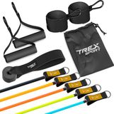 Trex Sport TX-050TSV - Weerstandsbandenset - Neon - 5 stuks - Met accessoires - Weerstand 4,6-22,8 kg