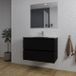 Saniclass Chaci Badkamermeubelset - 80x46x55cm - keramische wastafel zwart - 1 wasbak - 1 kraangat - 2 lades - rechthoekige spiegel - mat zwart