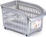 Plasticforte opberg Trolley Container - zilver - op wieltjes - L30 x B18 x H19 cm - kunststof - opslag box/bak - 10 liter