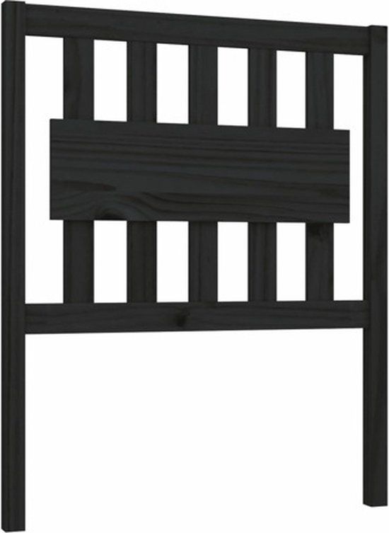 vidaXL Hoofdbord - 80,5x4x100 cm - Massief Grenenhout - Zwart