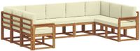 vidaXL - Hoek loungeset - 9 zitplekken - Natuurlijk en crème - Acacia hout