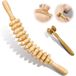 Merkloos Gua sha Houten massageset - 2 stuks - Massageroller met twaalf rollen - Kleine neusroller
