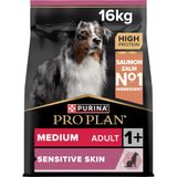 Purina® Pro Plan® Medium Adult Sensitive Skin droogvoer voor honden, rijk aan zalm, zak van 16 kg