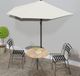 Prolenta Maison Exclusive Balkonscherm met aluminium mast, zandkleurig, 270x144 cm, halfrond