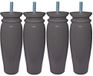 Margot Royal Rustique voeten voor lattenbodem, hout, 7,5 x 7,5 x 23 cm, 4 stuks