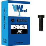 Viswood Vis à métaux tête hexagonale classe 8.8 - acier brut m14 x 70 mm