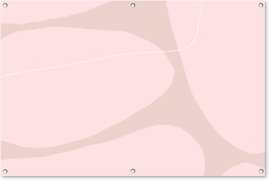 GreatGardenPosters Tuinposter - Roze - Vormen - Abstract - Design - 120x80 cm - PVC - Buiten
