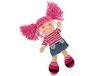 Teorema Charlotte lappenpop met gekleurd haar, kleurrijke stoffen pop, speelgoed voor kinderen, hoogte 30 cm