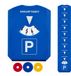 Relaxdays Parkeerschijf set van 10 - met ijskrabber - muntjes - houder - 3-in-1 - kunststof