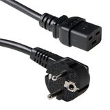 ACT Netsnoer Schuko CEE 7/7 male (haaks) - C19 IEC 60320 zwart 1,8 m AK5185