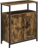 en.casa Commode Aremark 79x60x30 cm zwart en houtkleurig