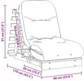 vidaXL Futon slaapbank met matras 60x206x11 cm massief douglashout