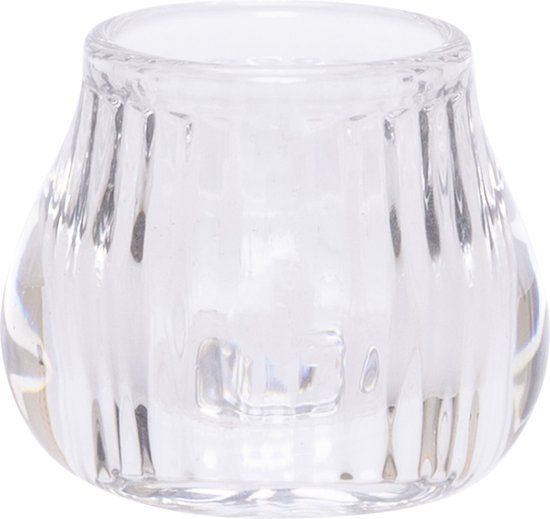 Cosy@Home Theelichthouder Transparant 8x8xH6,8cm Glas