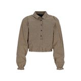 NoBell’ geruite blousetop - zand