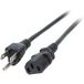 Netzkabel USA/NEMA 5-15P - C13 180°, schwarz, 1,8 m, SVT AWG18 x 3C