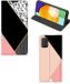 Samsung Galaxy A03s Book Case Zwart Roze Vormen