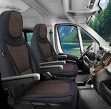 Bremer Sitzbezüge Carado Premium Camper stoelhoezen voor Carado C12 in Schwarz/Braun (2 losse stoelen)