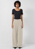QS - Broek met plooien - Beige - W42 X L30