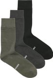 JACK&JONES JACLOUIS BAMBOO SOCK 3 PACK Heren Sokken Smokey Olive Effen Viscose/Polyester/Katoen