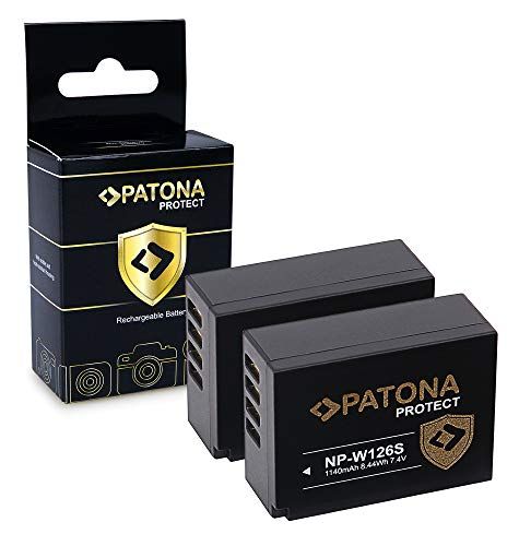 Patona 2x PROTECT Batterij NP-W126S, NTC-temperatuursensor, V1 behuizing compatibel met Fujifilm FinePix VPB-XT3 HS50EXR XPro-3