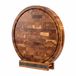 VDN Planche à découper professionnelle en bois d'acacia rond avec gouttière à jus et poignées – Planche à découper anti-dérapante avec support – Bloc de découpe en bois de bout Ø 38 x 3,8 CM